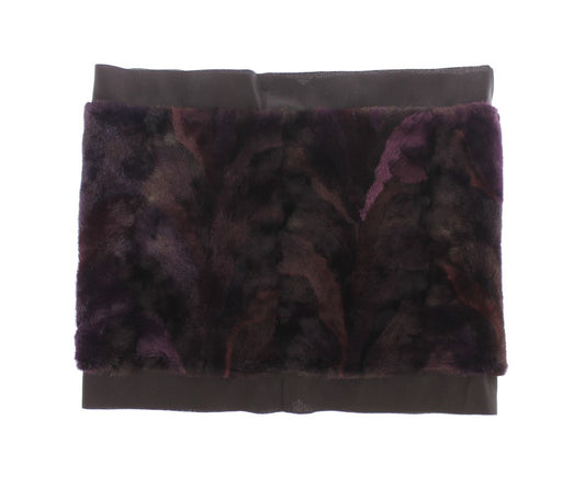 Dolce &amp; Gabbana Exquisite Purple MINK Fur Scarf Wrap