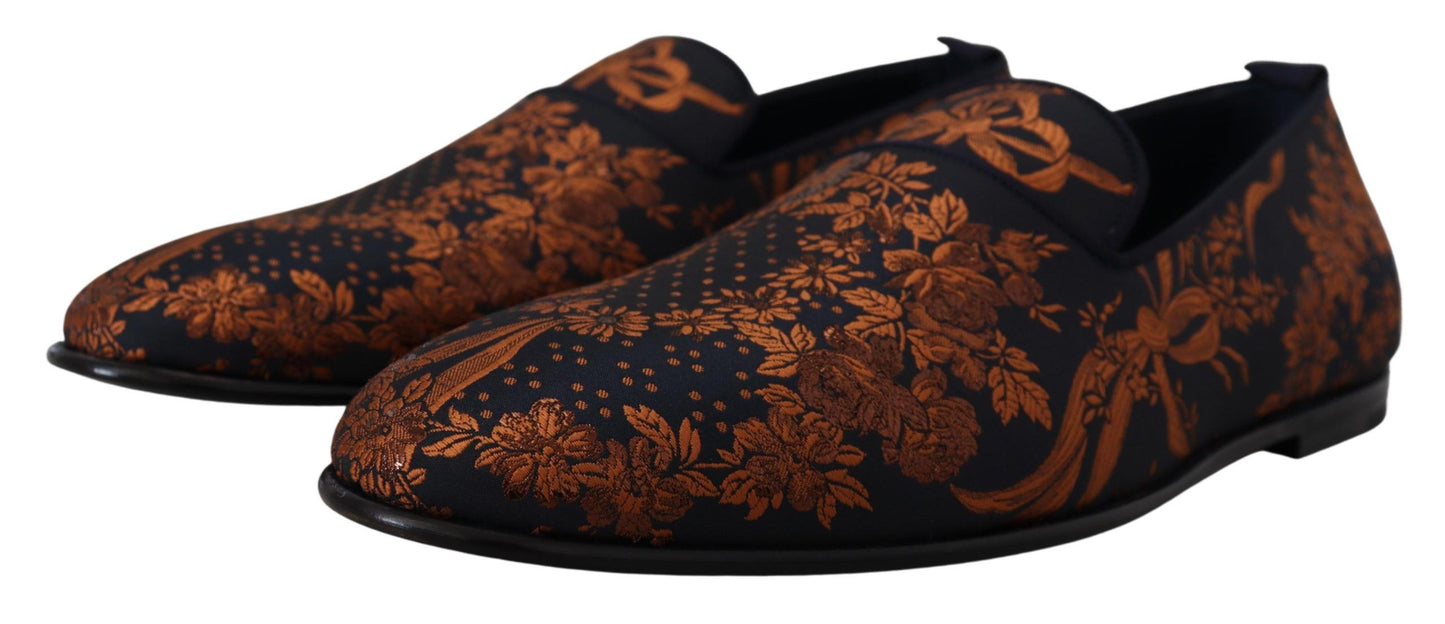 Mocasines elegantes sin cordones con diseño floral de Dolce &amp; Gabbana