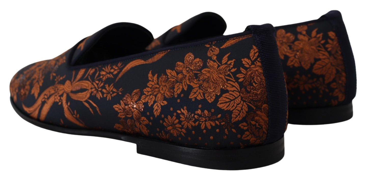 Mocasines elegantes sin cordones con diseño floral de Dolce &amp; Gabbana