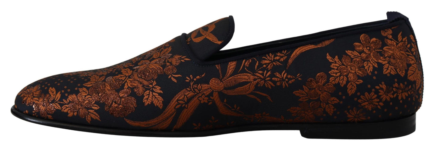 Mocasines elegantes sin cordones con diseño floral de Dolce &amp; Gabbana