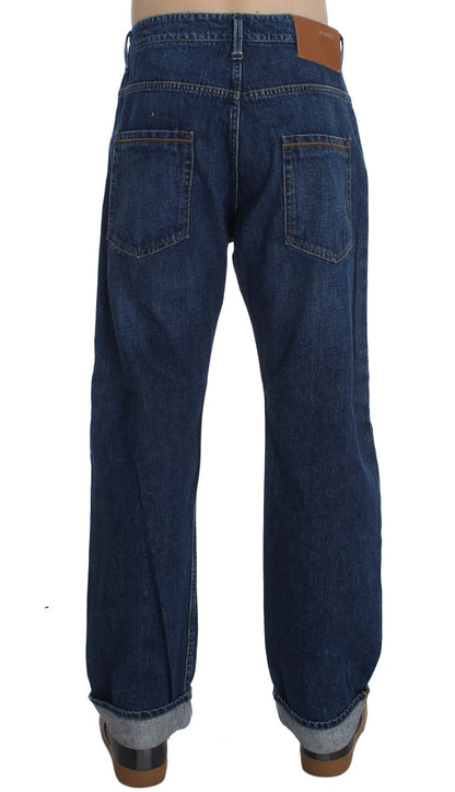 Acht Chic Baggy Loose Fit blå jeans för män