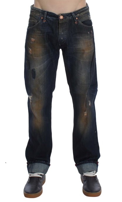 Acht Elegant Straight Fit jeans jeans för män