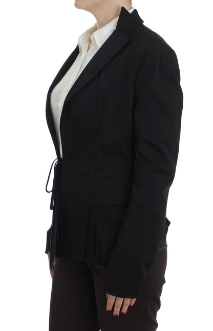 Exte Elegant Black Stretch Blazer Jacka