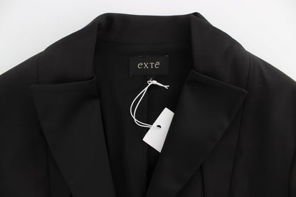 Exte Elegant Black Stretch Blazer Jacka