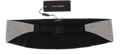 Dolce &amp; Gabbana Elegant Silver Silk Cummerbund