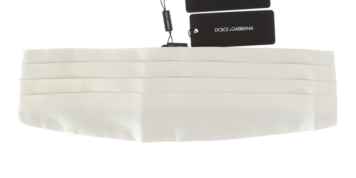 Dolce &amp; Gabbana Exklusiv White Silk Cummerbund