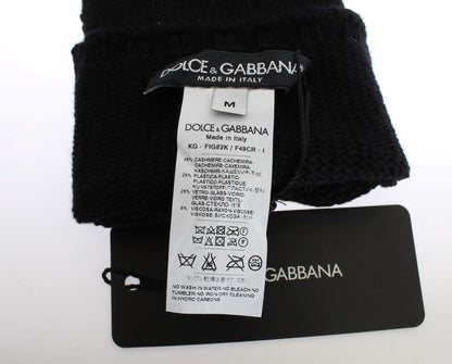 Dolce & Gabbana Sequin-Embellished Cashmere Fingerless Gloves