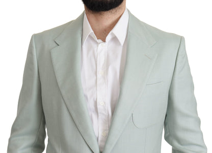 Blazer elegante de seda y cachemira verde menta de Dolce &amp; Gabbana