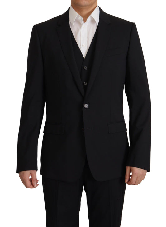 Conjunto elegante de blazer y chaleco tipo martini negro de Dolce &amp; Gabbana