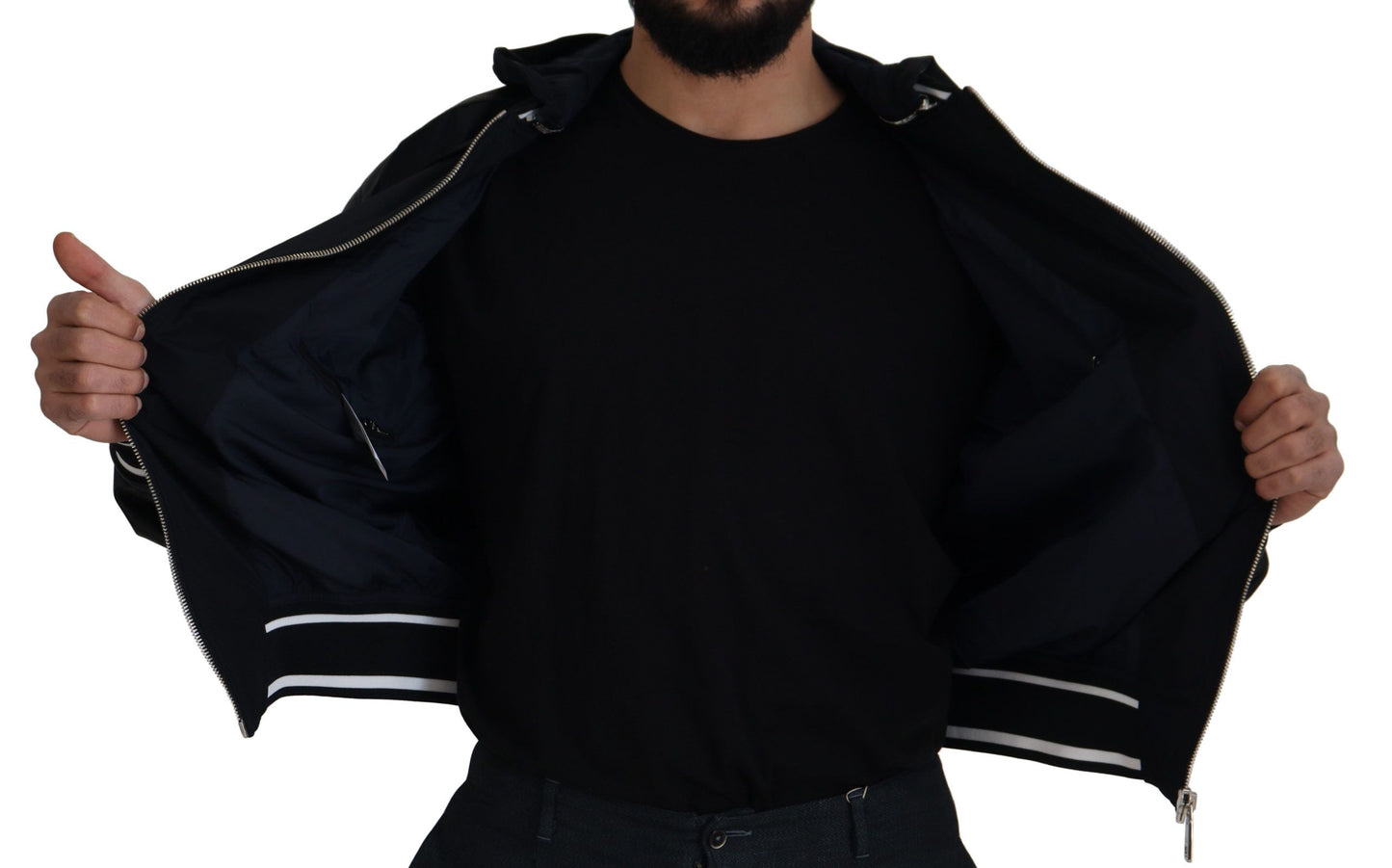 Dolce &amp; Gabbana Elegant Black Bomber Blouson Jacka