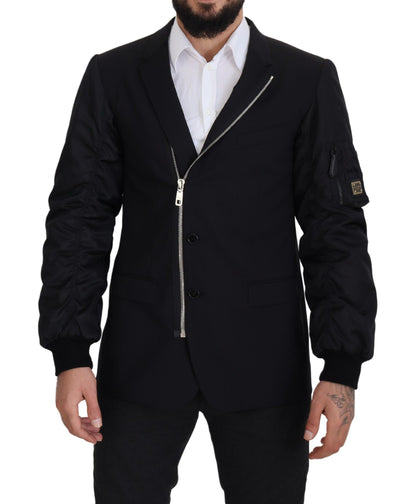 Dolce &amp; Gabbana Elegant Black Virgin Wool Jacket