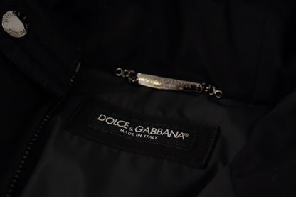 Chaqueta de invierno elegante tipo parka con capucha negra de Dolce &amp; Gabbana