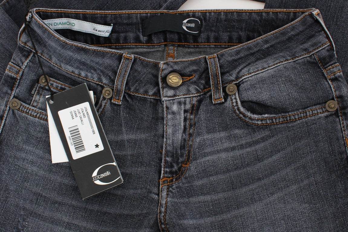 Vaqueros Cavalli Slim Fit con lavado azul diamante verde