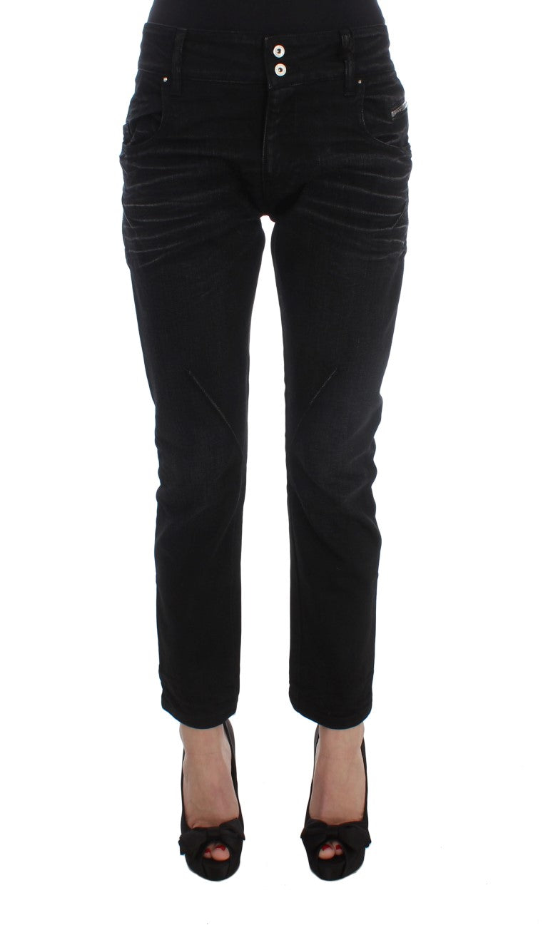 Costume National Elegant Black Slouchy Fit Jeans för trendsättare