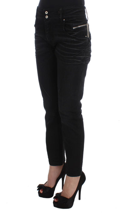 Costume National Elegant Black Slouchy Fit Jeans för trendsättare