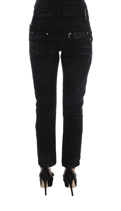 Costume National Elegant Black Slouchy Fit Jeans för trendsättare