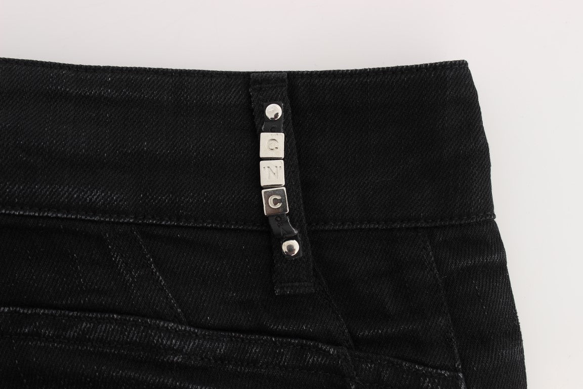 Costume National Elegant Black Slouchy Fit Jeans för trendsättare