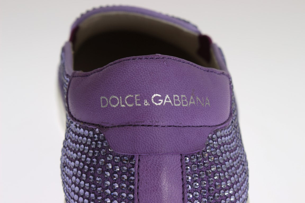 Dolce &amp; Gabbana eleganta lila Strass Fashion Sneakers