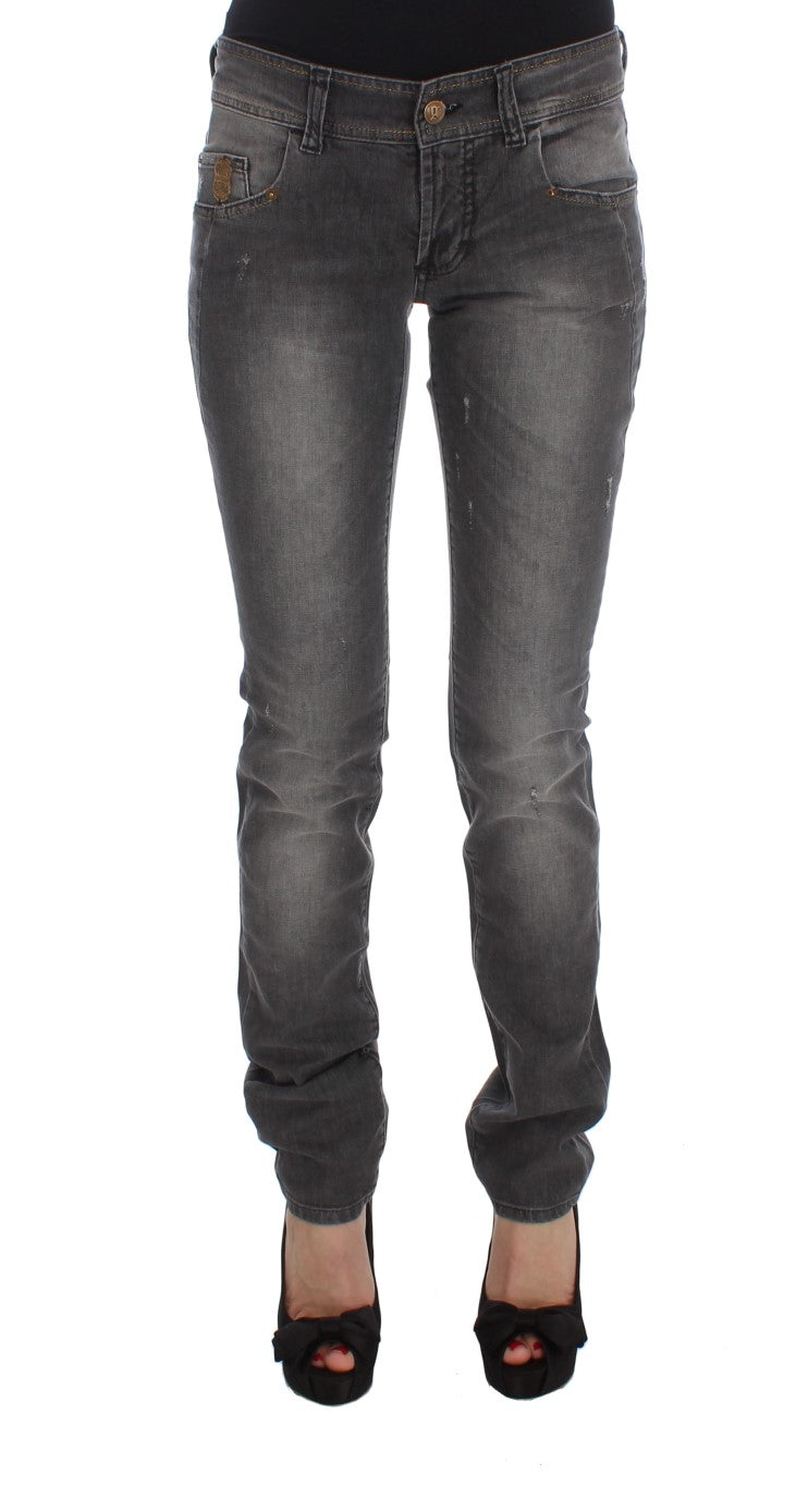 John Galliano Elegant Slim Fit Grey Wash Jeans