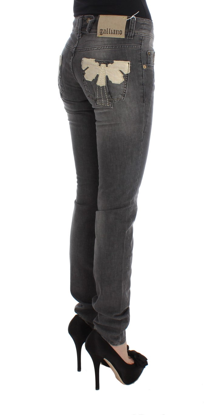 John Galliano Elegant Slim Fit Grey Wash Jeans