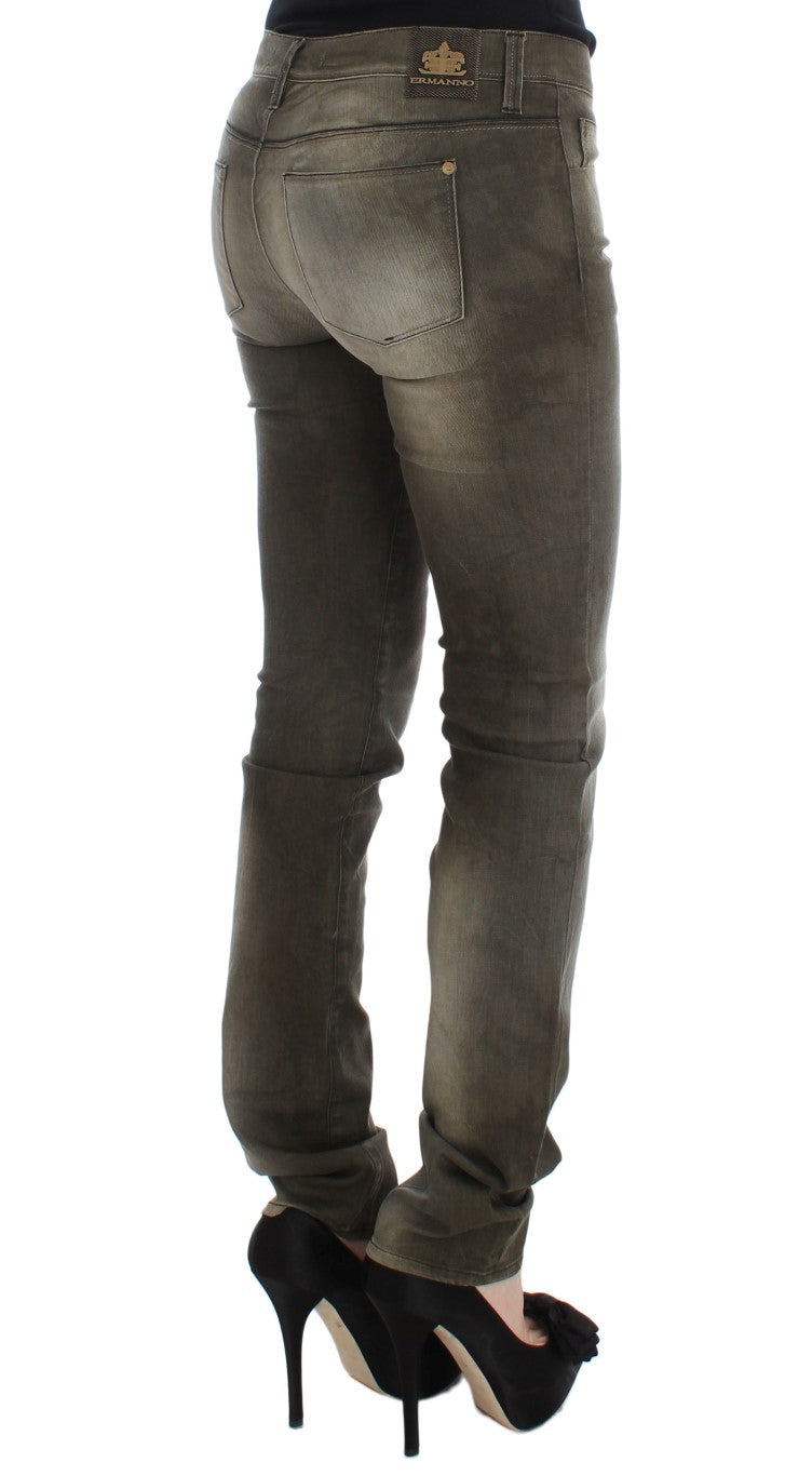 Ermanno Scervino Denim italiano de corte slim en gris chic