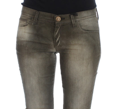 Ermanno Scervino Denim italiano de corte slim en gris chic