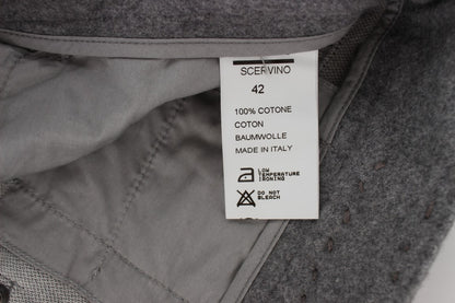 Ermanno Scervino Chic Pantalones Casuales De Algodón Gris