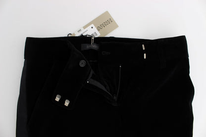 Pantalones anchos elegantes de mezcla de seda negros de Ermanno Scervino