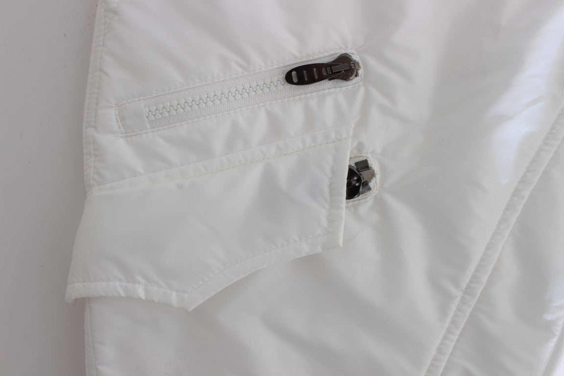 Pantalones cargo elegantes de nailon blanco de Ermanno Scervino, del diseñador italiano