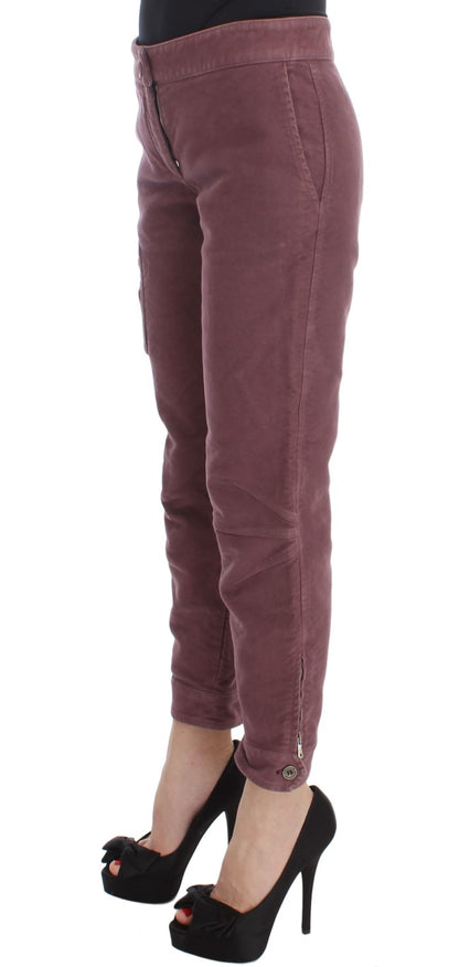 Ermanno Scervino Chic Burdeos Capri pantalones cargo recortados