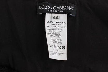 Dolce &amp; Gabbana elegant svart minkpäls axelsjal