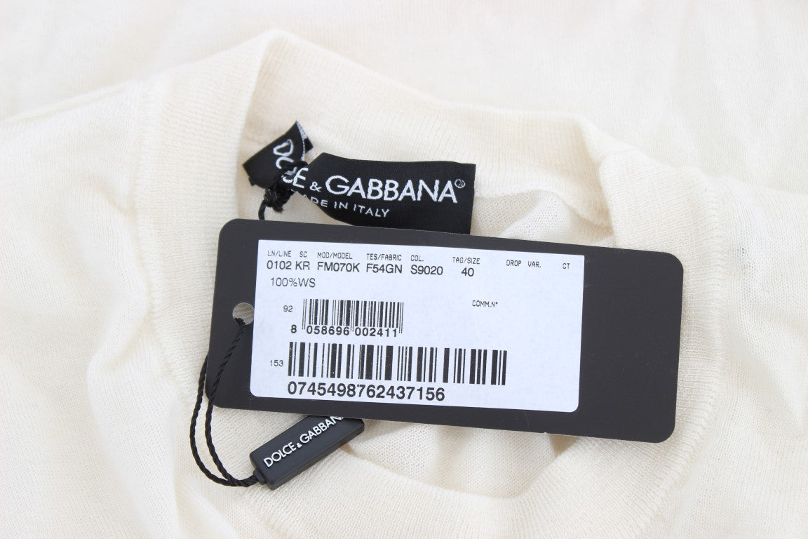 Dolce &amp; Gabbana elegant vit kashmirtröja