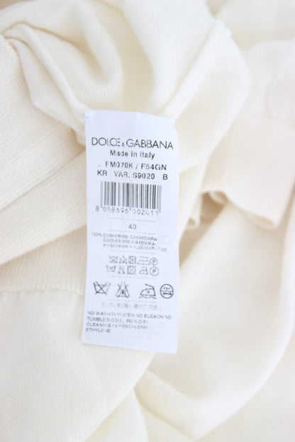 Dolce &amp; Gabbana elegant vit kashmirtröja