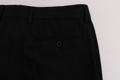 Pantalones de vestir rectos elegantes de rayas negras de Dolce &amp; Gabbana