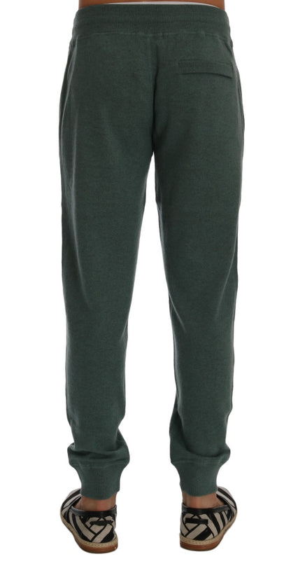 Dolce &amp; Gabbana Elegant Green Cashmere Sport Byxor