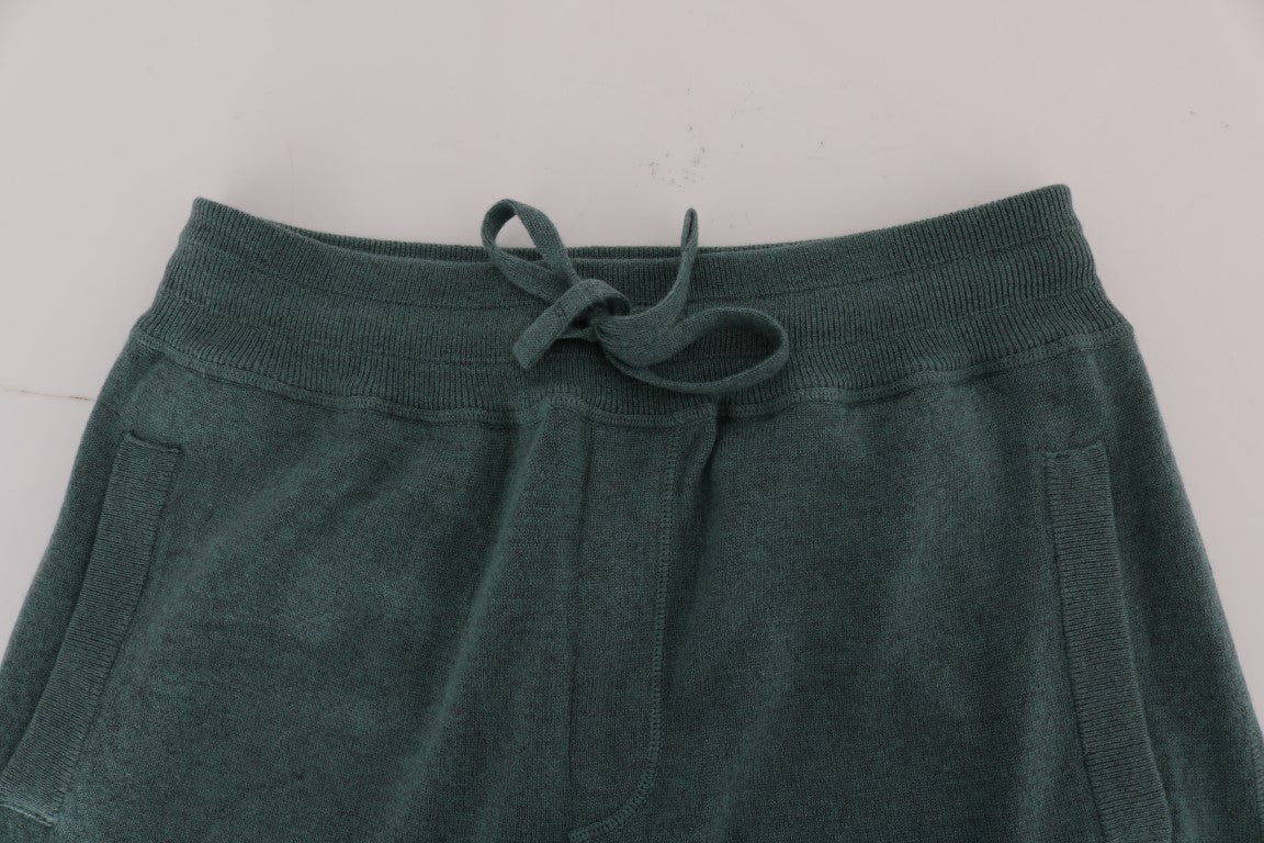 Dolce &amp; Gabbana Elegant Green Cashmere Sport Byxor