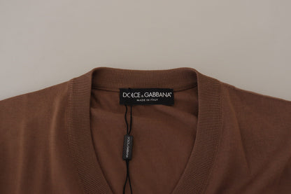 Dolce &amp; Gabbana Elegant Virgin Wool Tröja med V-ringad tröja