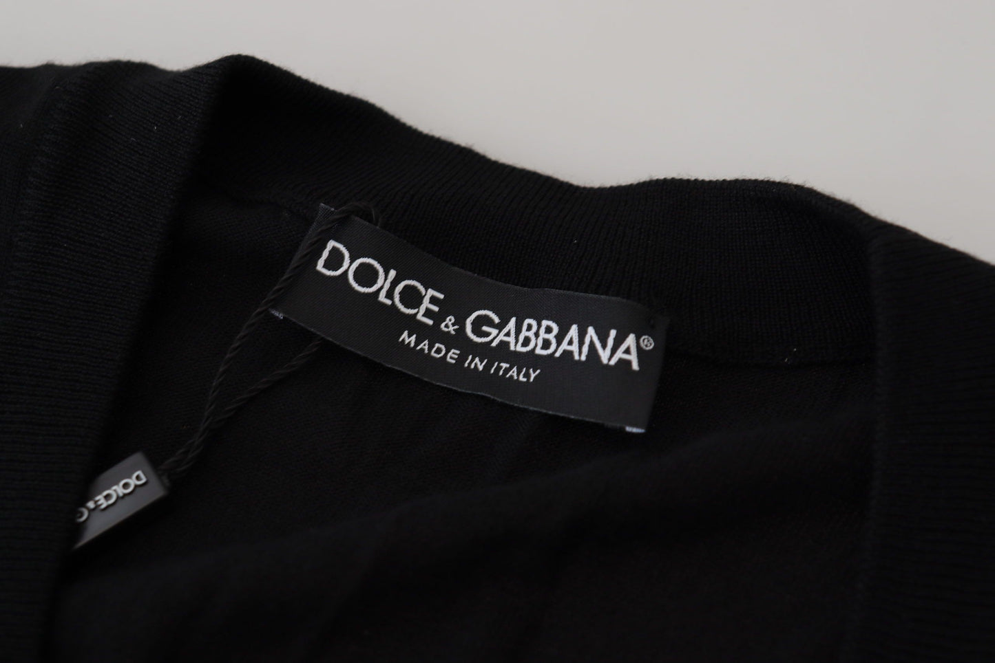 Dolce &amp; Gabbana Elegant ullknäppt svart cardigan