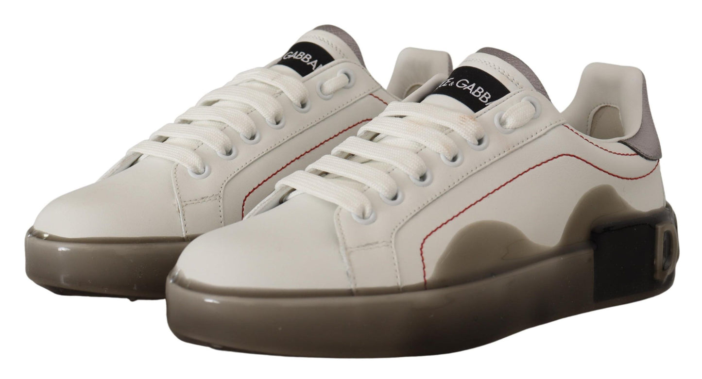 Dolce &amp; Gabbana Elegant Sneakers i vitt läder