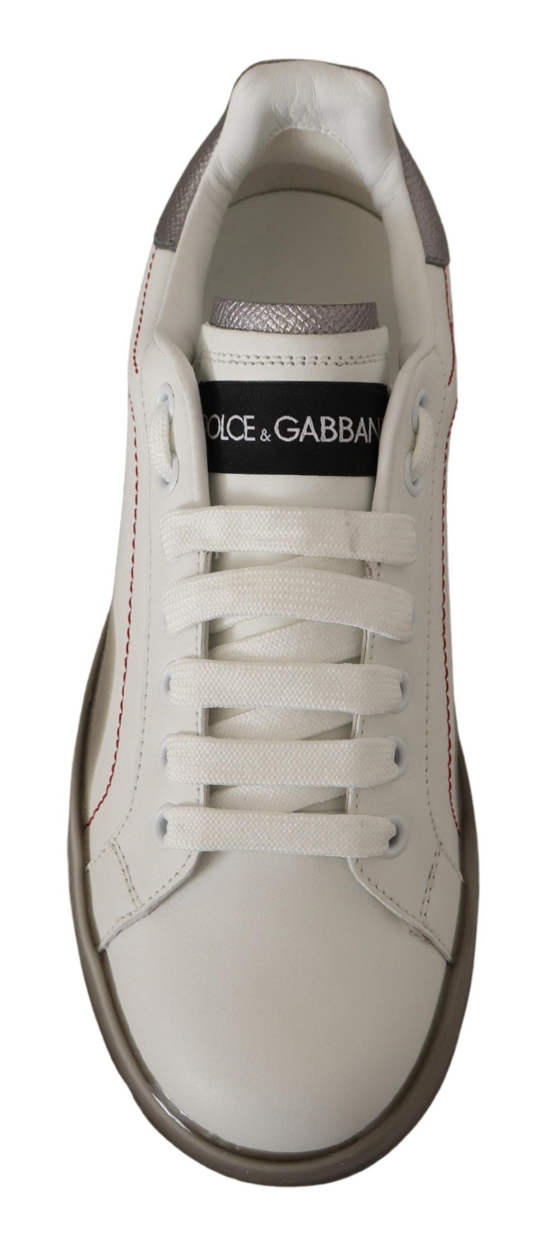 Dolce &amp; Gabbana Elegant Sneakers i vitt läder