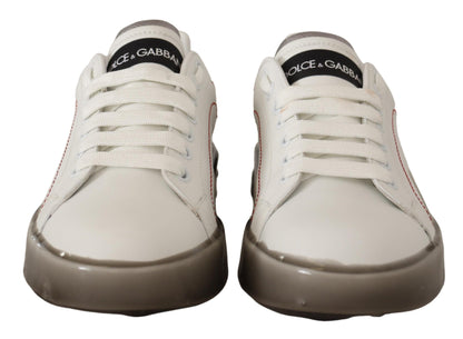 Dolce &amp; Gabbana Elegant Sneakers i vitt läder