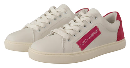 Dolce &amp; Gabbana Elegant Sneakers i vitt läder