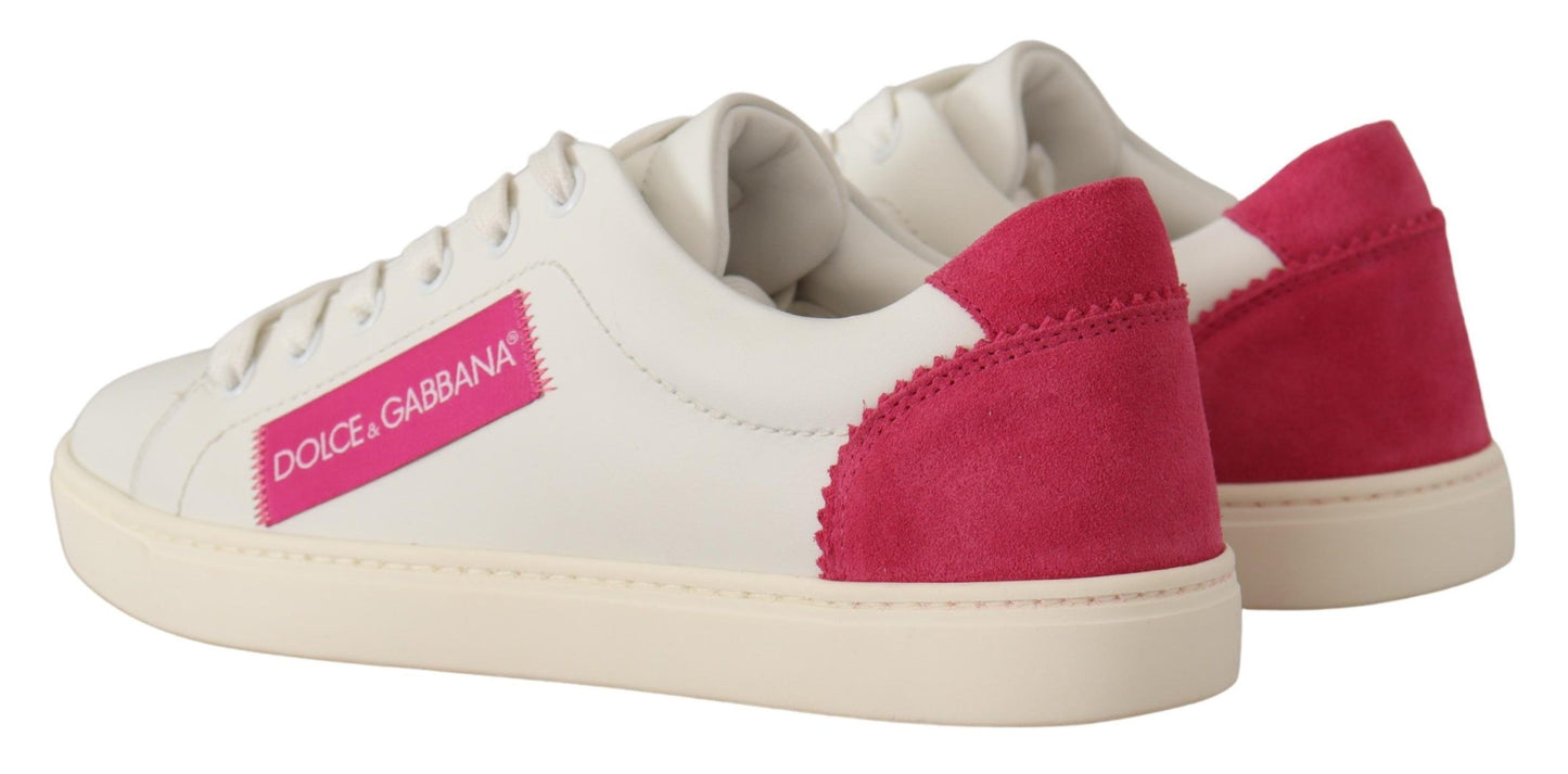 Dolce &amp; Gabbana Elegant Sneakers i vitt läder