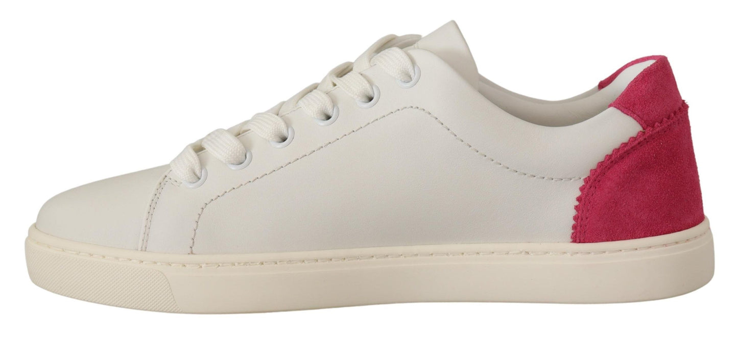 Dolce &amp; Gabbana Elegant Sneakers i vitt läder