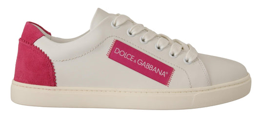 Dolce &amp; Gabbana Elegant Sneakers i vitt läder