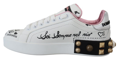 Dolce &amp; Gabbana Queen Crown Chic Leather Sneakers