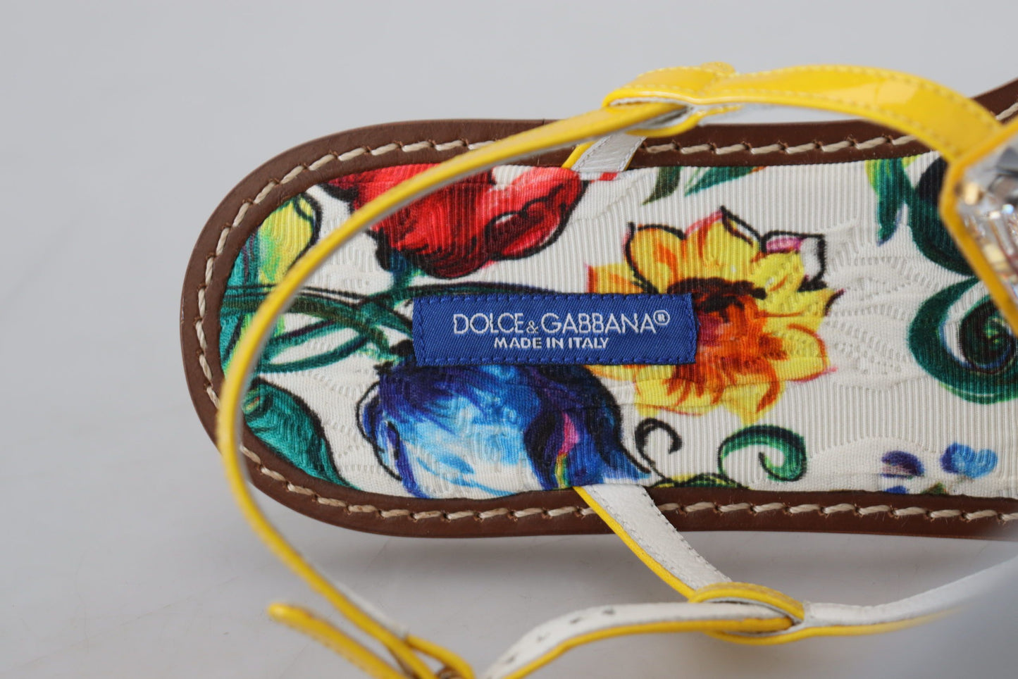 Dolce &amp; Gabbana Majolica Kristallutsmyckade lädersandaler