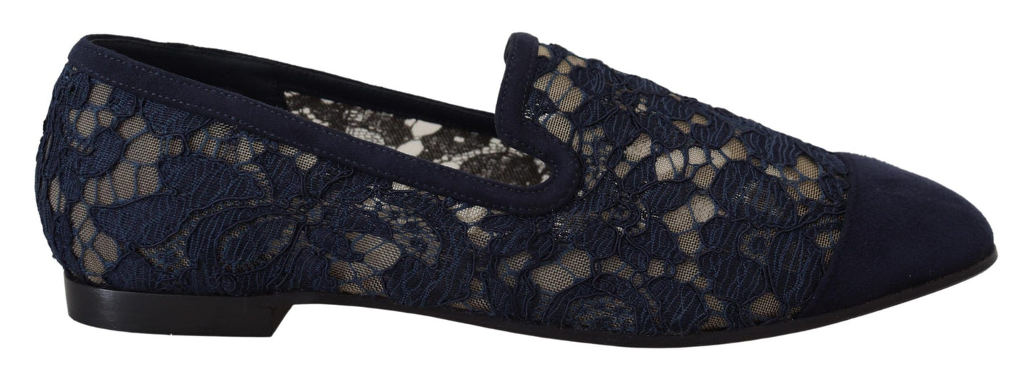 Dolce &amp; Gabbana Elegant Blue Loafers Flats - Summer Chic