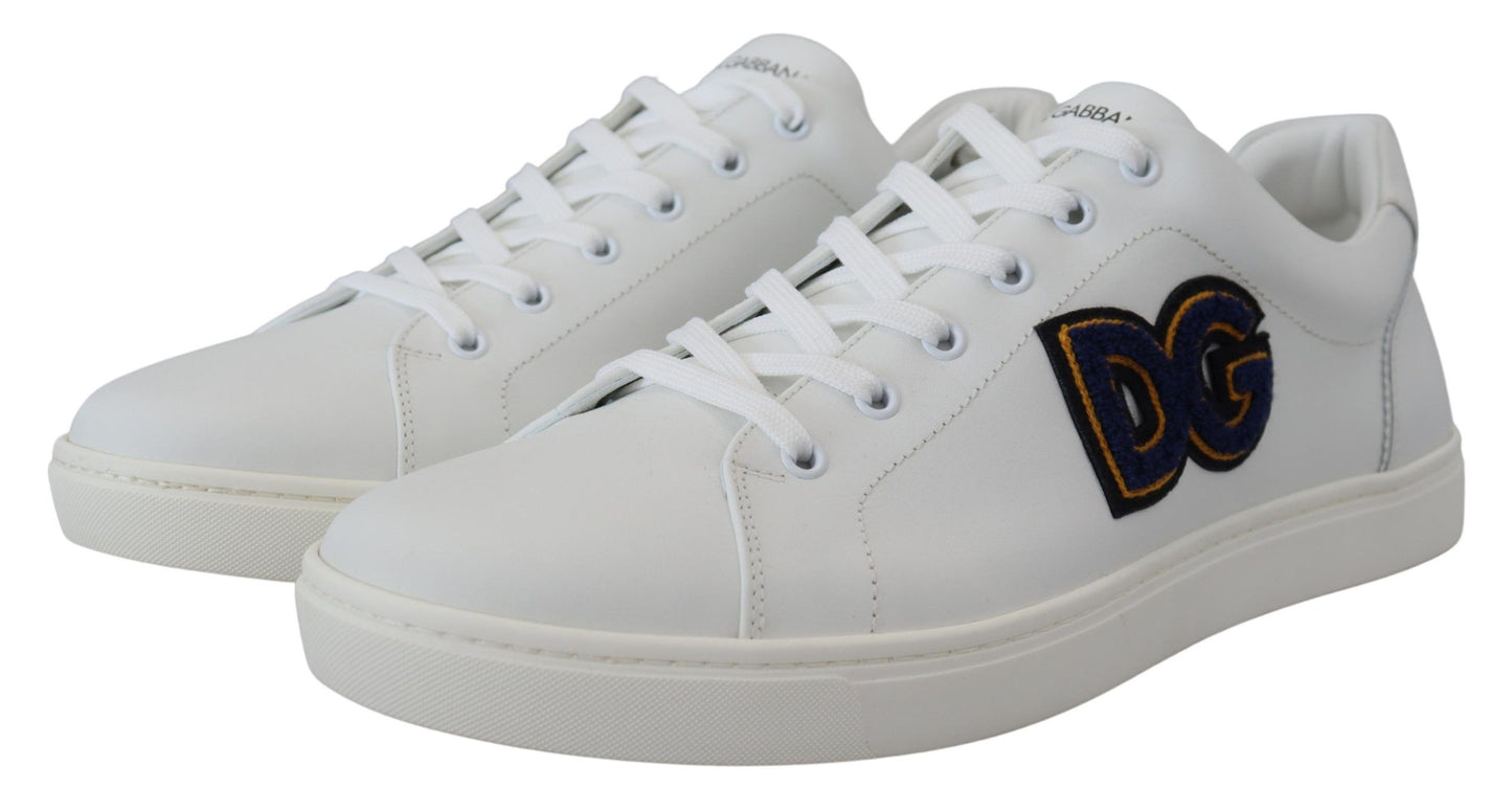 Dolce &amp; Gabbana Elegant vita läder sneakers för män