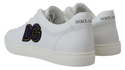 Dolce &amp; Gabbana Elegant vita läder sneakers för män